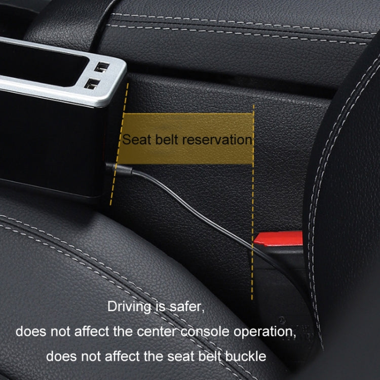 Car Seat Gap Storage Box with 2 USB Charging Port, Color:  Principal Driver Silver - Stowing Tidying by PMC TechLife | Online Shopping South Africa | PMC TechLife | Buy Now Pay Later Mobicred