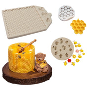 Honeycomb Block Textured Silicone Mold Bee Fondant Chocolate Cake Mold, Speci: Mk-2373 Light Gray