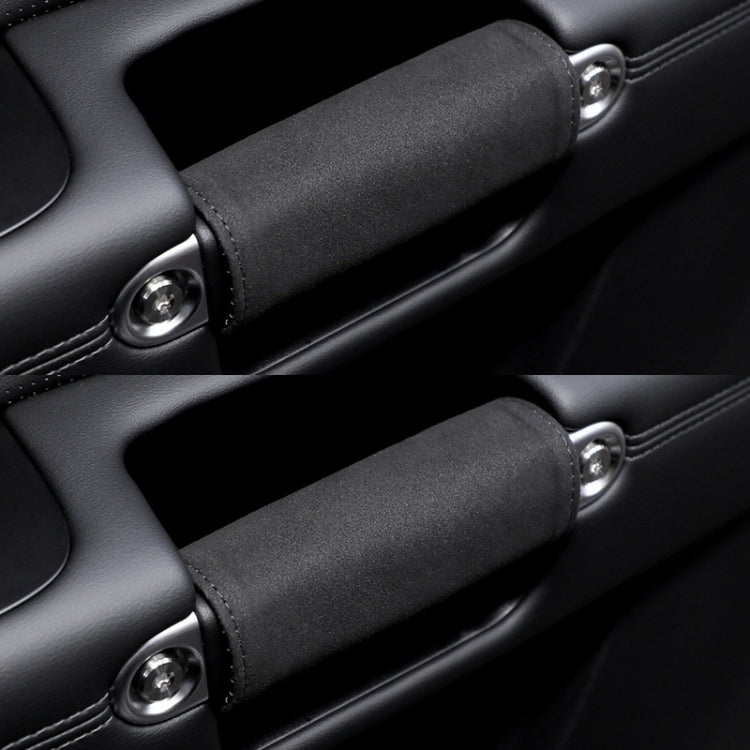 1pair Car Door Handle Decorative Anti-Scratch Cover Car Slippery Leather Inner Door Handle Protective Cover(Black) - Car Interior Mouldings by PMC TechLife | Online Shopping South Africa | PMC TechLife | Buy Now Pay Later Mobicred