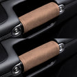 1pair Car Door Handle Decorative Anti-Scratch Cover Car Slippery Leather Inner Door Handle Protective Cover(Brown) - Car Interior Mouldings by PMC TechLife | Online Shopping South Africa | PMC TechLife | Buy Now Pay Later Mobicred
