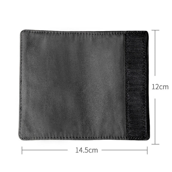 1pair Car Door Handle Decorative Anti-Scratch Cover Car Slippery Leather Inner Door Handle Protective Cover(Black)