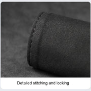 1pair Car Door Handle Decorative Anti-Scratch Cover Car Slippery Leather Inner Door Handle Protective Cover(Black)