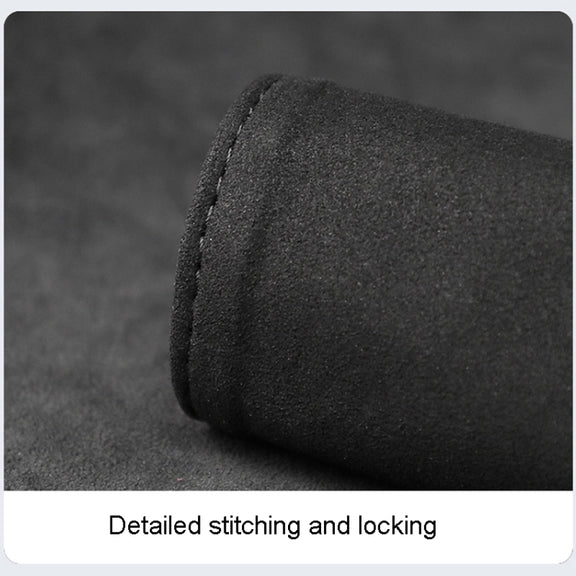 1pair Car Door Handle Decorative Anti-Scratch Cover Car Slippery Leather Inner Door Handle Protective Cover(Black)