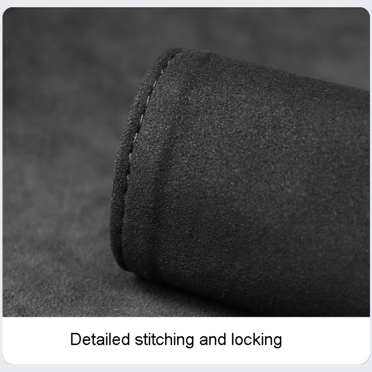 1pair Car Door Handle Decorative Anti-Scratch Cover Car Slippery Leather Inner Door Handle Protective Cover(Black)