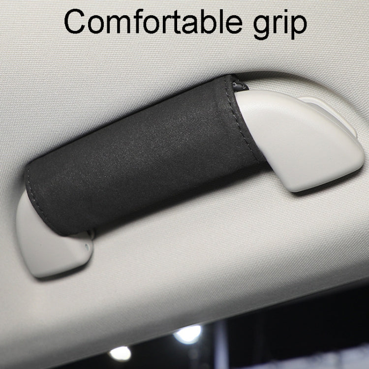 1pair Car Door Handle Decorative Anti-Scratch Cover Car Slippery Leather Inner Door Handle Protective Cover(Black) - Car Interior Mouldings by PMC TechLife | Online Shopping South Africa | PMC TechLife | Buy Now Pay Later Mobicred