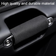 1pair Car Door Handle Decorative Anti-Scratch Cover Car Slippery Leather Inner Door Handle Protective Cover(Black)