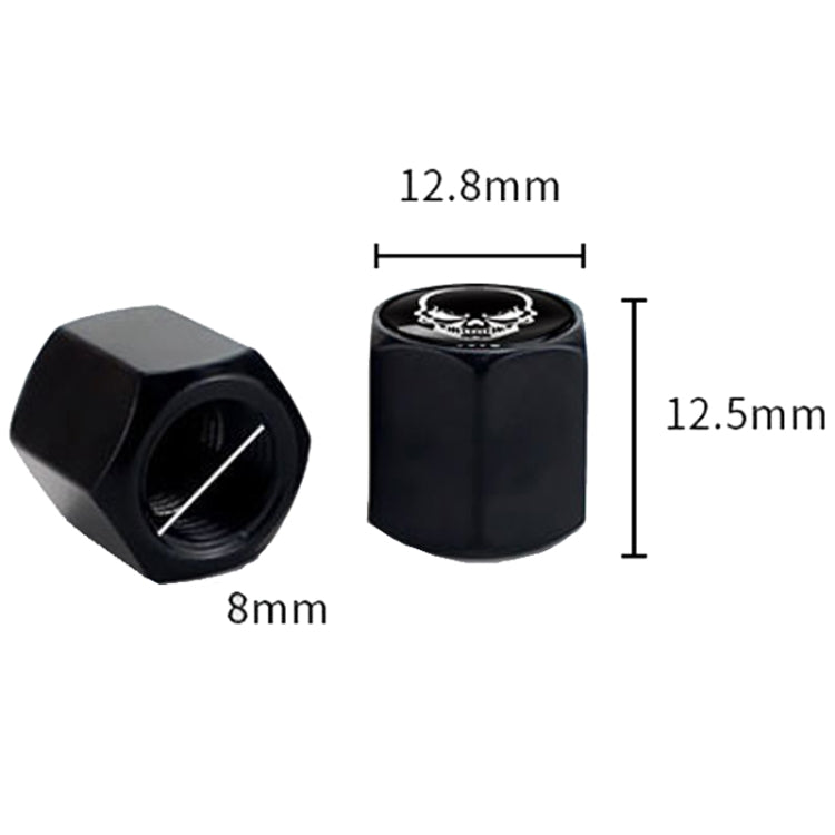 4pcs /Set Skeleton Metal Tire Valve Caps Automobile Modification Universal Valve Core Cover(Black) - Tire Valve Caps by PMC TechLife | Online Shopping South Africa | PMC TechLife | Buy Now Pay Later Mobicred