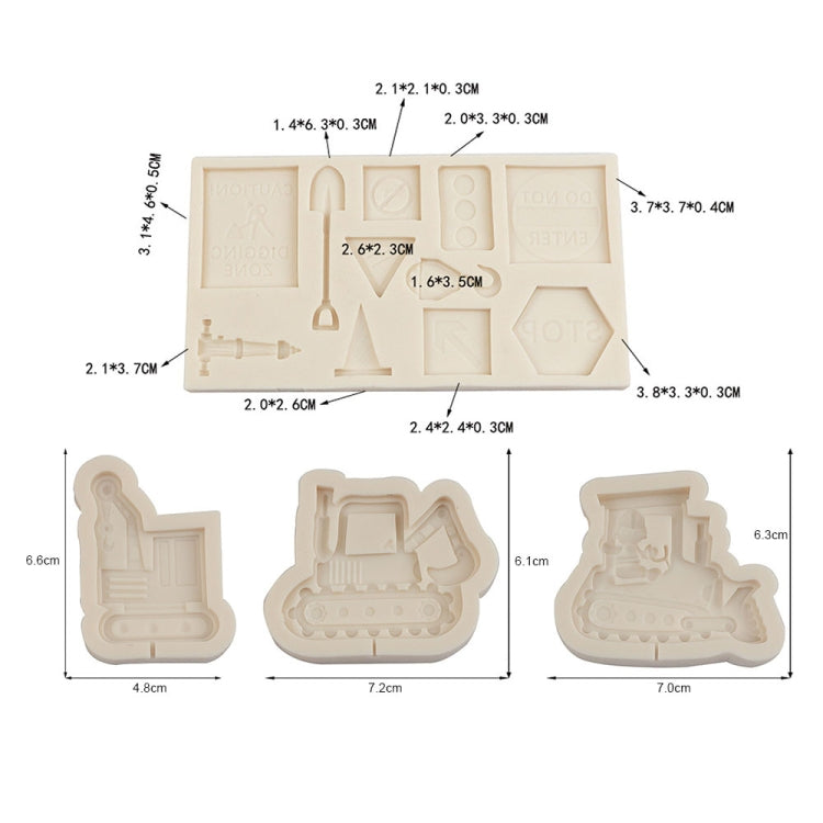 Cartoon Construction Site Tools Engineering Car Cake Decoration Molds, Specification: MK-3058 (Light Gray) - Food Molds by PMC TechLife | Online Shopping South Africa | PMC TechLife