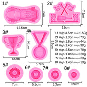 Sports Car Trophy Medal Tire Silicone Mold Glue Plaster Candle Baking Decorative Mold, Specification: 15-233