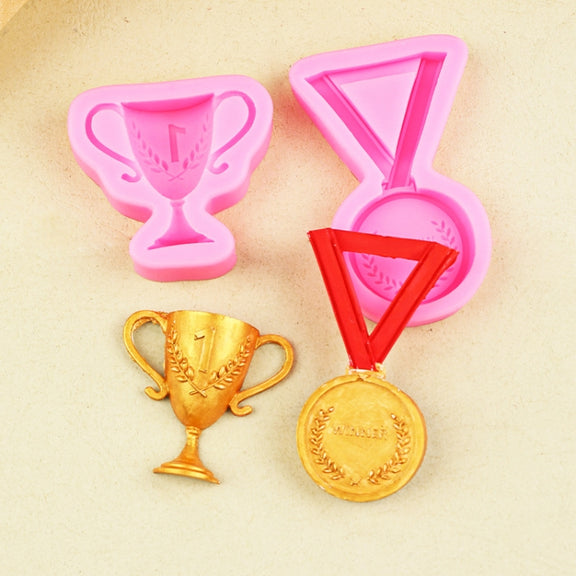 Sports Car Trophy Medal Tire Silicone Mold Glue Plaster Candle Baking Decorative Mold, Specification: 15-232