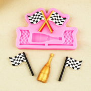 Sports Car Trophy Medal Tire Silicone Mold Glue Plaster Candle Baking Decorative Mold, Specification: 15-234