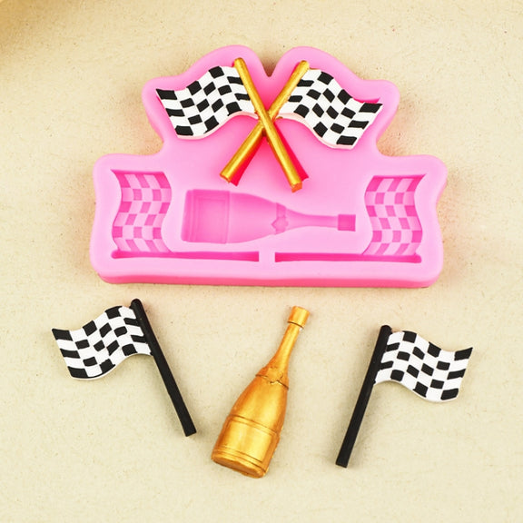 Sports Car Trophy Medal Tire Silicone Mold Glue Plaster Candle Baking Decorative Mold, Specification: 15-234