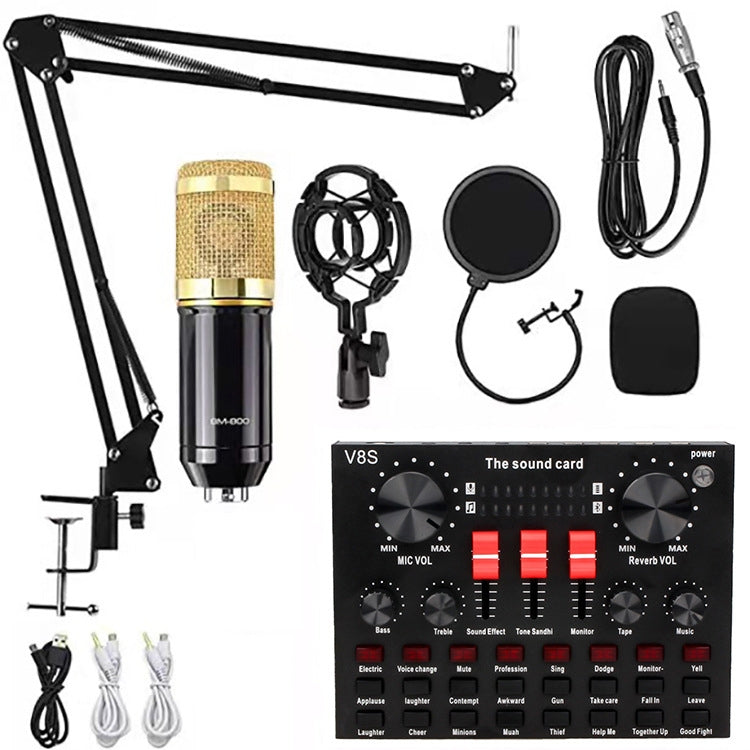 BM800+V8S Sound Card Set  Audio Condenser Mic Studio Singing Microphone - Microphone Audio Cable & Connector by PMC TechLife | Online Shopping South Africa | PMC TechLife | Buy Now Pay Later Mobicred