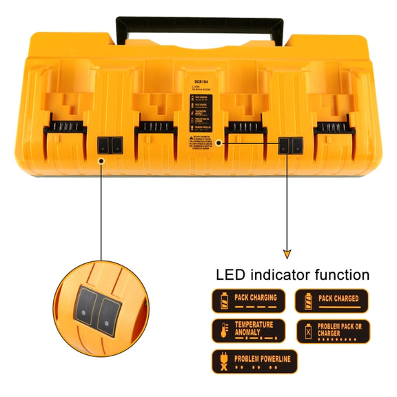 DCB104 Portable Fast Charger 12V-20V Electric Tool Lithium Battery Charger, For Dewalt DCB127 / DCB200 / DCB205 / DCB206, Plug: US