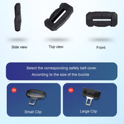 Large Car Seatbelt Buckle Protective Cover Anti Scratch Silicone Protector For Safety Belt Plugs(Black)