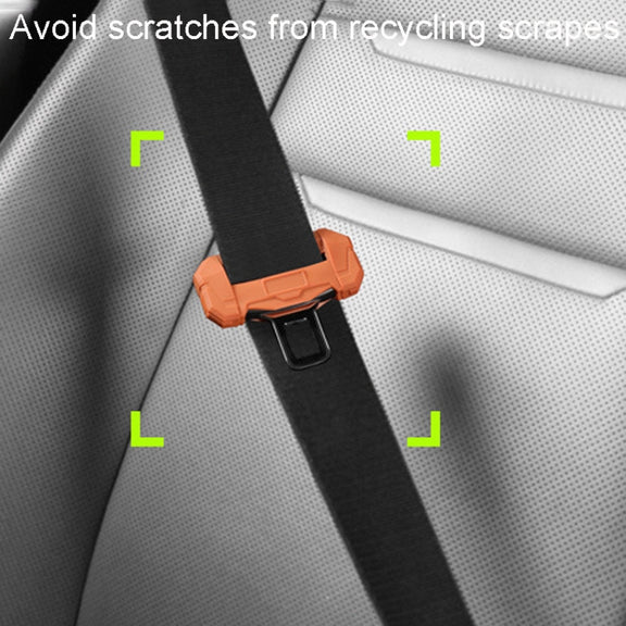 Large Car Seatbelt Buckle Protective Cover Anti Scratch Silicone Protector For Safety Belt Plugs(Black)