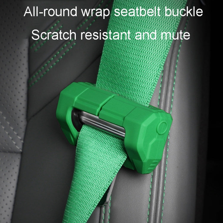 Large Car Seatbelt Buckle Protective Cover Anti Scratch Silicone Protector For Safety Belt Plugs(Black)