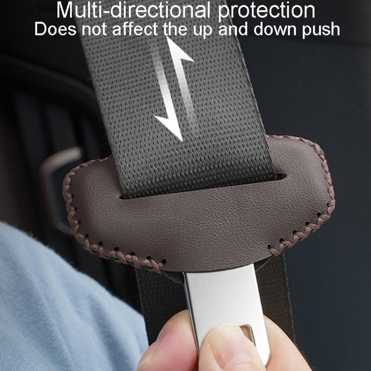 For BMW 1pair Seatbelt Insert Protector Bumper Belt Chuck Decoration(Brown) - Seat Belts & Padding by PMC TechLife | Online Shopping South Africa | PMC TechLife | Buy Now Pay Later Mobicred
