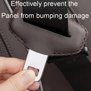 For BMW 1pair Seatbelt Insert Protector Bumper Belt Chuck Decoration(Brown)
