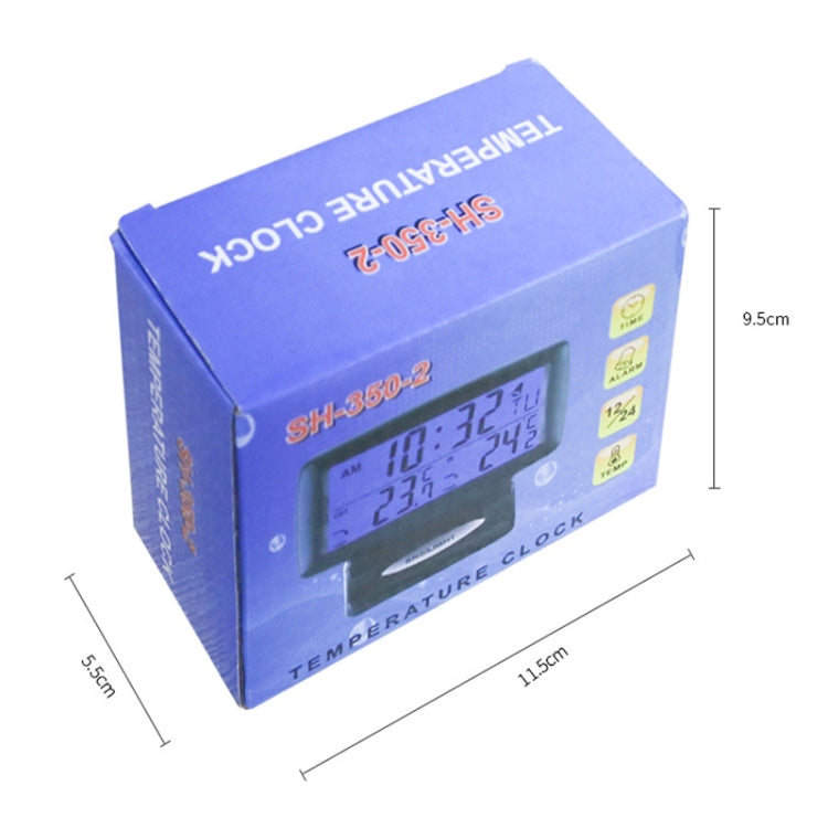 LCD Night Light Car Clock Automotive Electronics Inside And Outside Dual Thermometer - Clocks & Car Meters by PMC TechLife | Online Shopping South Africa | PMC TechLife | Buy Now Pay Later Mobicred