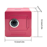 Portable  Metal Password Safe Cash Box Piggy Bank Money Organizer(Blue)