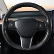 For Tesla Model3/Y 30cm Carbon Fiber Pattern Steering Wheel Handlebar Cover(Black) - Steering Wheel Accessories by PMC TechLife | Online Shopping South Africa | PMC TechLife | Buy Now Pay Later Mobicred