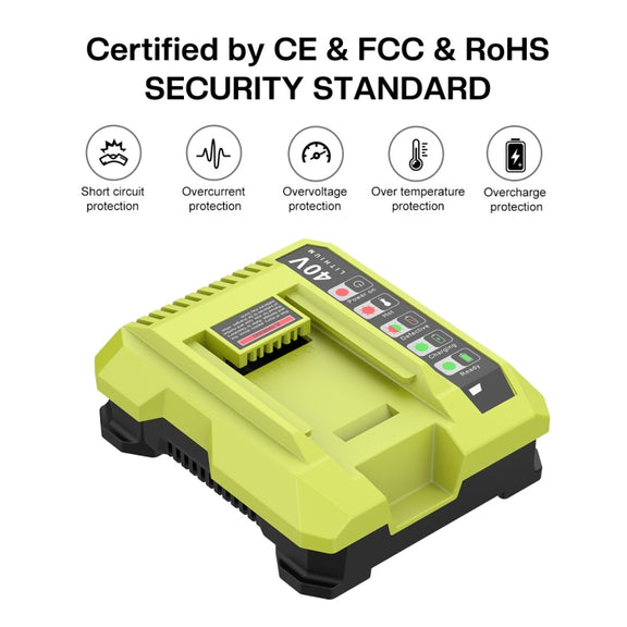 36-40V Tool Cutting Machine Battery Charger, For RYOBI PO401 / PO403 / PO400, Plug: EU