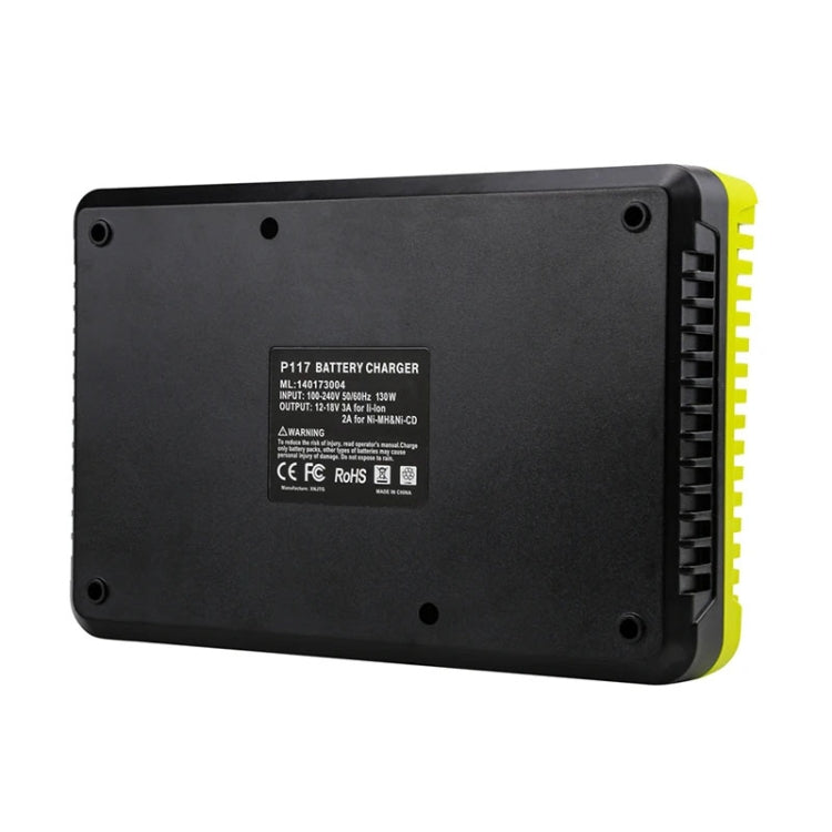 For RYOBI P108 / P117 12-18V Lithium Nickel Battery Dual Port Charger, Plug: EU