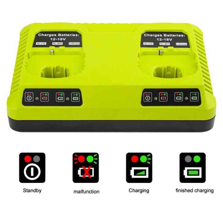 For RYOBI P108 / P117 12-18V Lithium Nickel Battery Dual Port Charger, Plug: AU