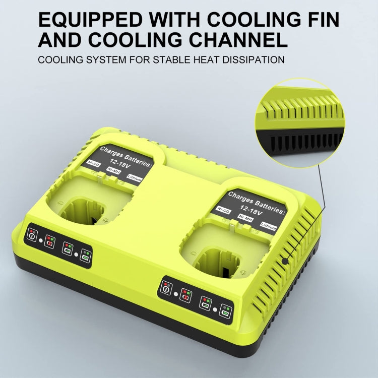For RYOBI P108 / P117 12-18V Lithium Nickel Battery Dual Port Charger, Plug: US - Electric Saws & Accessories by PMc TechLife | Online Shopping South Africa | PMc TechLife | Buy Now Pay Later Mobicred