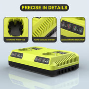 For RYOBI P108 / P117 12-18V Lithium Nickel Battery Dual Port Charger, Plug: AU