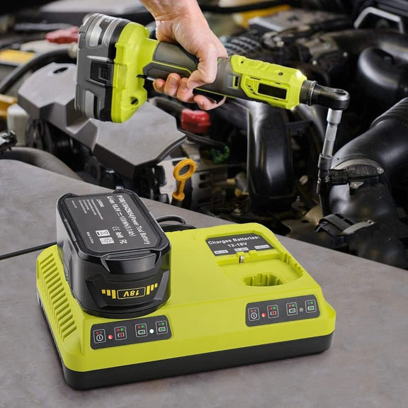 For RYOBI P108 / P117 12-18V Lithium Nickel Battery Dual Port Charger, Plug: EU