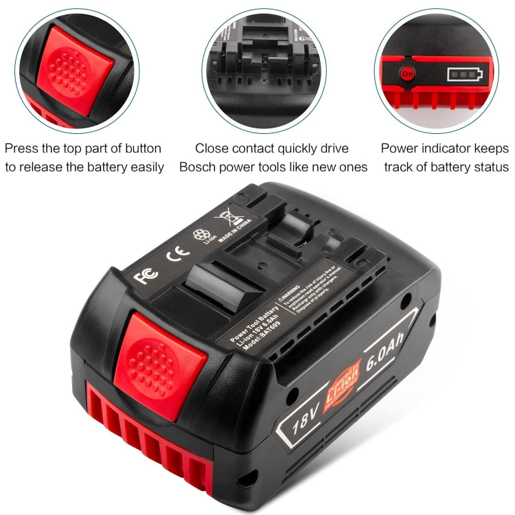 3000mAh 18V Electric Tool Battery Electrical Drilling Spare Battery, For Bosch BSH180 / CAG180-01 / CCS180 / CCS180B / CCS180K