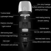 Car Fragrance Super Engine Car Air Conditioning Aroma Diffuser Outlet Ornament, Model: Gray Titanium Blue Light