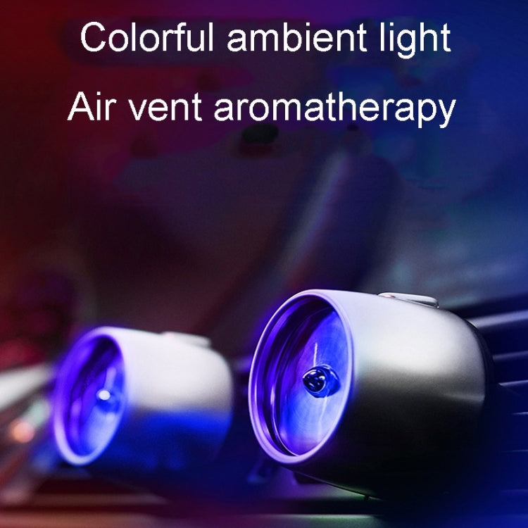 Car Fragrance Super Engine Car Air Conditioning Aroma Diffuser Outlet Ornament, Model: Gray Titanium Blue Light