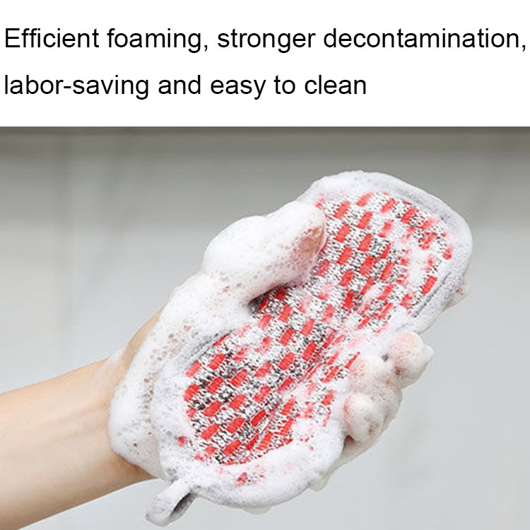 5pcs Double-sided Absorbent Kitchen Dishwashing Sponge Multifunctional Cleaning Rag, Style: Red