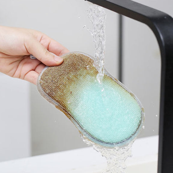 Double-sided Absorbent Kitchen Dishwashing Sponge Multifunctional Cleaning Rag, Style: 6pcs /set