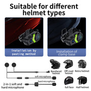 S3 Motorcycle Helmet Bluetooth Headset For Full and Half Helmets(Green)