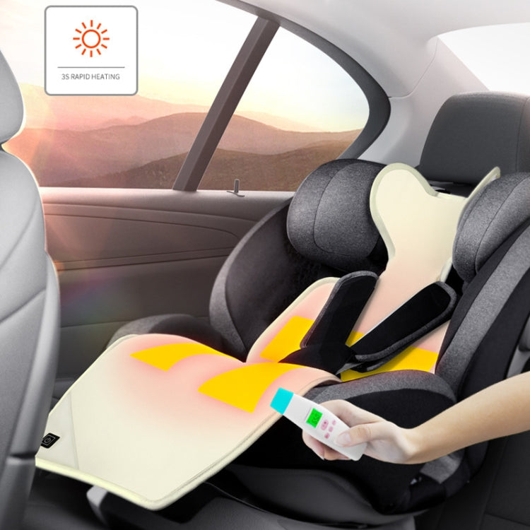 Car USB Heated Seat Cushion Winter Plush Child Seat Pad, Size: 90x32cm(Beige) - Seat Accessories by PMC TechLife | Online Shopping South Africa | PMC TechLife | Buy Now Pay Later Mobicred