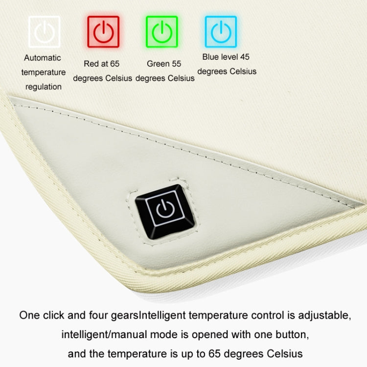 Car USB Heated Seat Cushion Winter Plush Child Seat Pad, Size: 90x32cm(Beige)