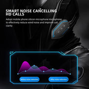 X6 Helmet Bluetooth Headset Wireless Water-resistant Moto Handsfree Stereo Headphone(Hard Pipe Wheat)