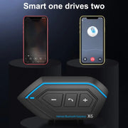 X6 Helmet Bluetooth Headset Wireless Water-resistant Moto Handsfree Stereo Headphone(Hard Pipe Wheat)