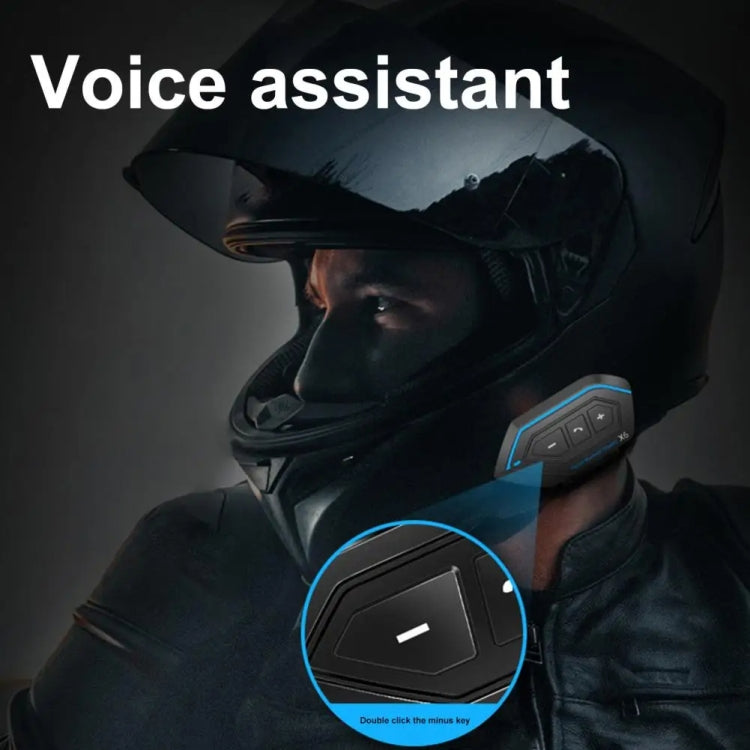 X6 Helmet Bluetooth Headset Wireless Water-resistant Moto Handsfree Stereo Headphone(Hard Pipe Wheat)
