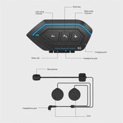 X6 Helmet Bluetooth Headset Wireless Water-resistant Moto Handsfree Stereo Headphone(Hard Pipe Wheat)