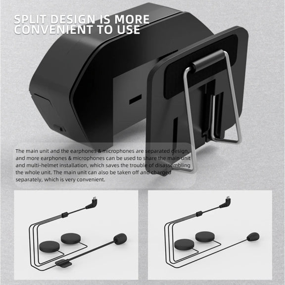 X6 Helmet Bluetooth Headset Wireless Water-resistant Moto Handsfree Stereo Headphone(Hard Pipe Wheat)