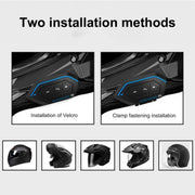 X6 Helmet Bluetooth Headset Wireless Water-resistant Moto Handsfree Stereo Headphone(Hard Pipe Wheat)