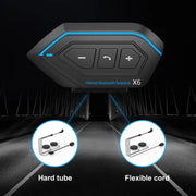 X6 Helmet Bluetooth Headset Wireless Water-resistant Moto Handsfree Stereo Headphone(Hard Pipe Wheat)
