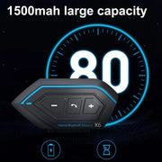 X6 Helmet Bluetooth Headset Wireless Water-resistant Moto Handsfree Stereo Headphone(Hard Pipe Wheat)