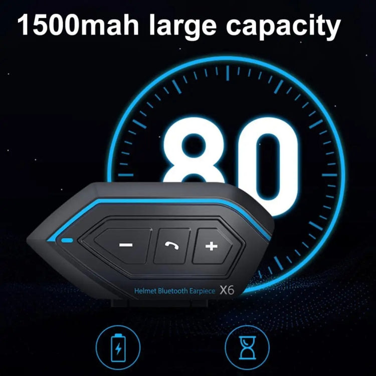 X6 Helmet Bluetooth Headset Wireless Water-resistant Moto Handsfree Stereo Headphone(Hard Pipe Wheat)