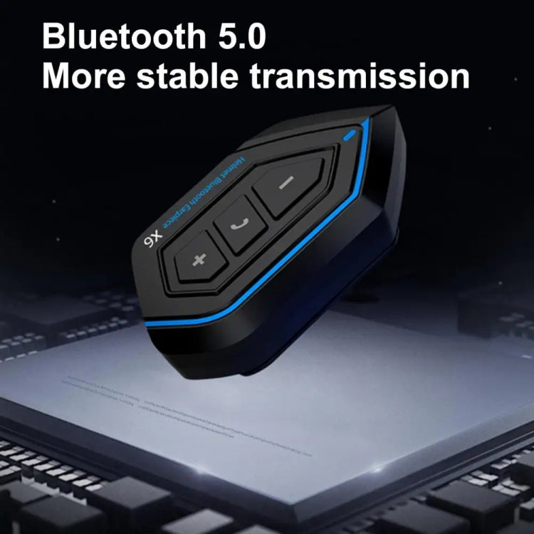 X6 Helmet Bluetooth Headset Wireless Water-resistant Moto Handsfree Stereo Headphone(Hard Pipe Wheat)